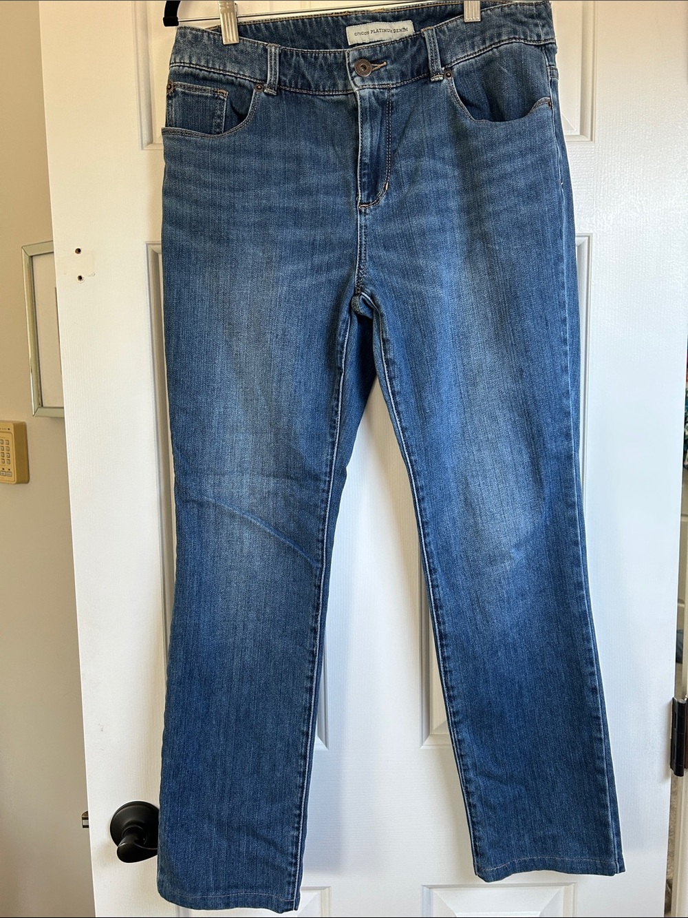Chico's Women's Straight Leg Jeans - Medium Blue Denim